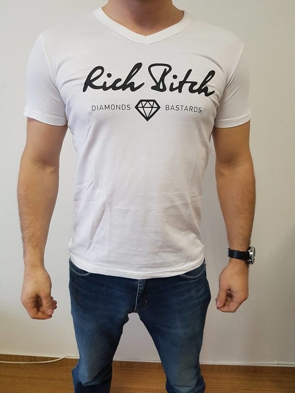 Pánské tričko Ritch Bitch basic- bílá XL